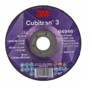 Зачистной отрезной и шлифовальный диск 3M Cubitron 3, 94946, P36+, T27, 125 мм x 4,2 мм